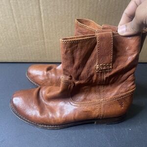 Frye Boots Womens Size 6 Brown Leather Ankle Western Casual Pull On 3471055 COG